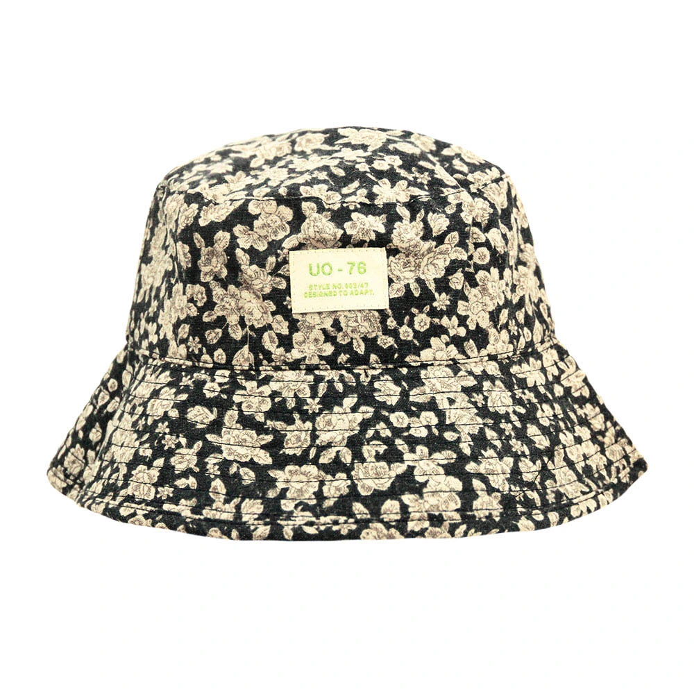 New Design Printed Daisy Pixie Fisherman Hat Summer Travel Sunshade Polyester Bucket Hat for Lady Women