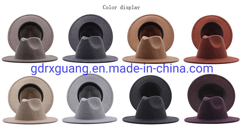 Wholesale Quality Custom Logo Mens Women Wool Felt Fedora Hats