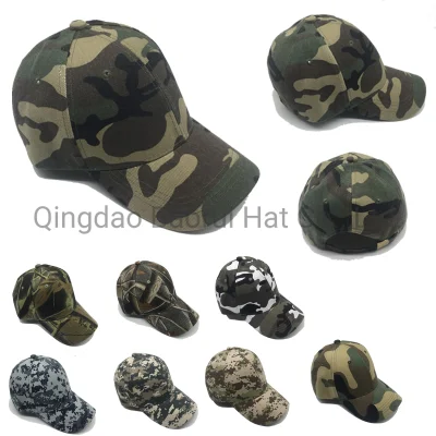 100 % Polyester-Camouflage-Baseballmützen, Blanko-Hüte