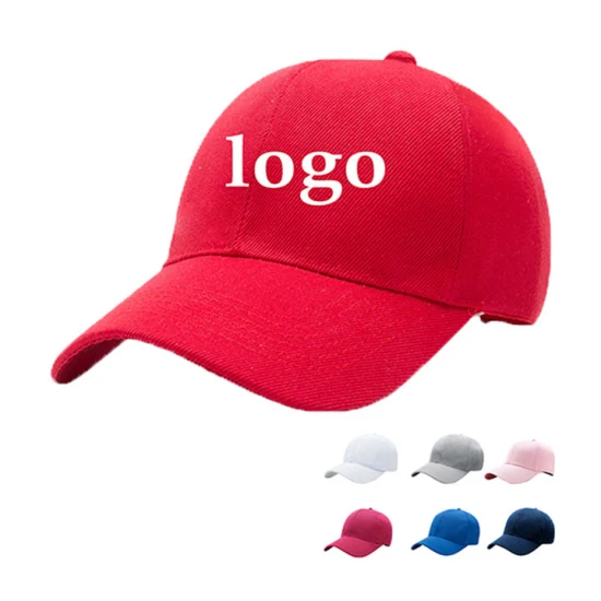 Stickerei-Logo Großhandel verstellbare Baumwolle maßgeschneiderte 6-Panel-Baseballmützen